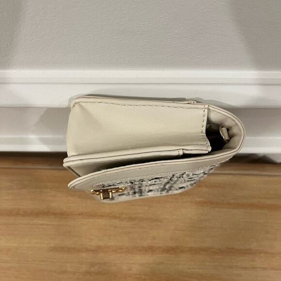 Badgley Mischka Women Clutch W/ Frame & Tweed Cover Off White Bag - Picture 10 of 11
